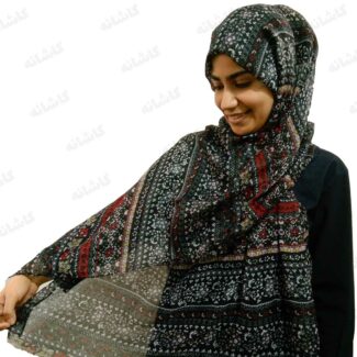 شال گل گلی مشکی