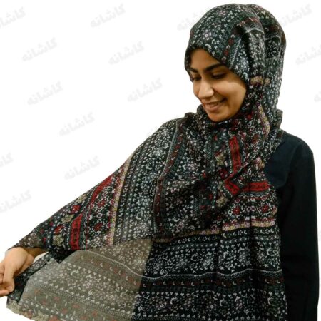 شال گل گلی مشکی
