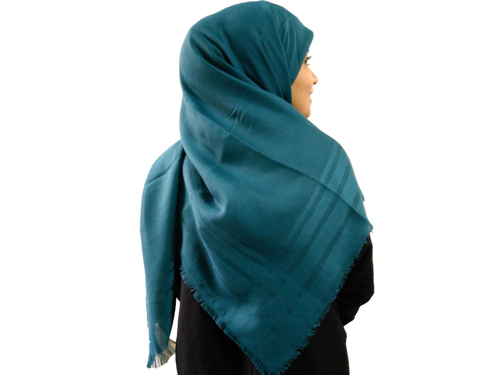 روسری نخی سبزآبی 905 | خرید روسری سبزآبی | فروشگاه تخصصی شال و روسری کاشانه