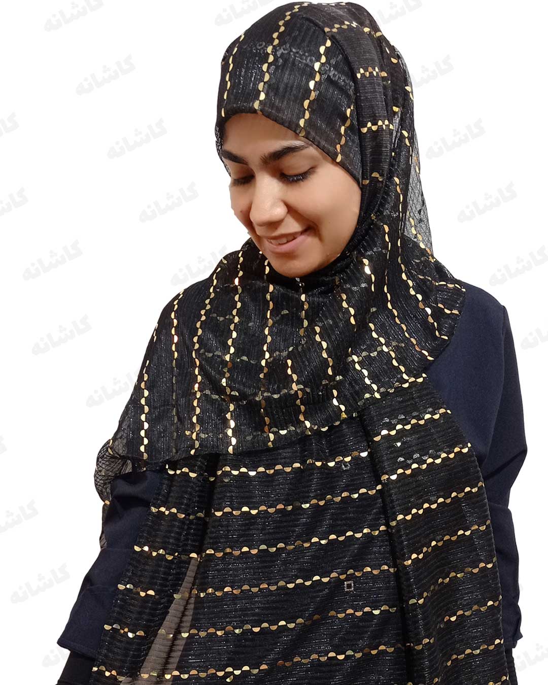 فروشگاه شال و روسری کاشانه | شال مجلسی مشکی شیک