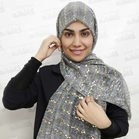 شال لمه شنی مجلسی نقره ای