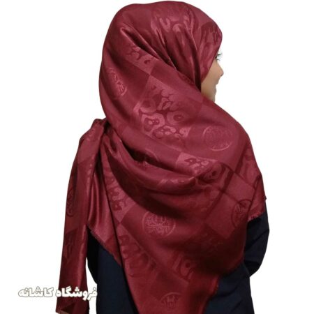 روسری ژاکارد زرشکی