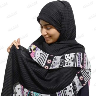 روسری پلیسه حاشیه گل گلی