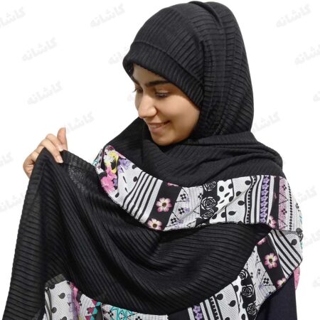 روسری پلیسه حاشیه گل گلی