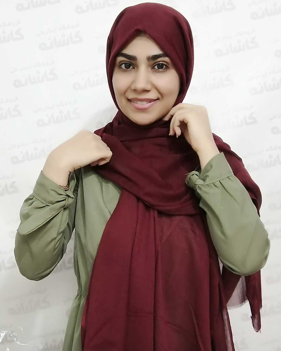 فروشگاه شال و روسری کاشانه | شال نخی زرشکی