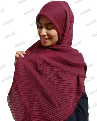 روسری پلیسه زرشکی شیک