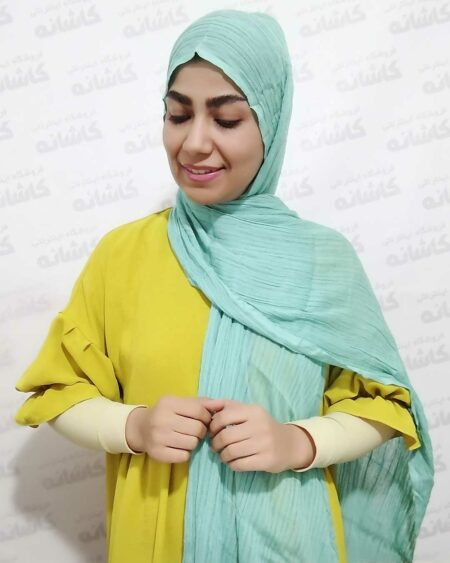 شال هنرمندی سبز آدامسی