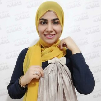 شال حریر زرد