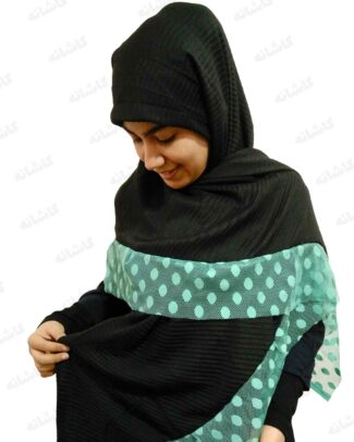 روسری پلیسه دور سبزآبی