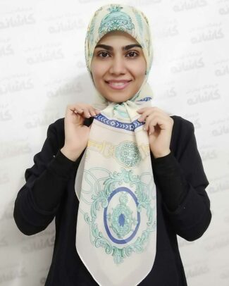 روسری حریرکرپ کرم مجلسی
