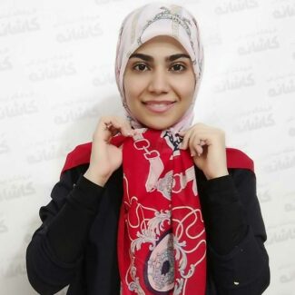 روسری حریر کرپ قرمز مجلسی