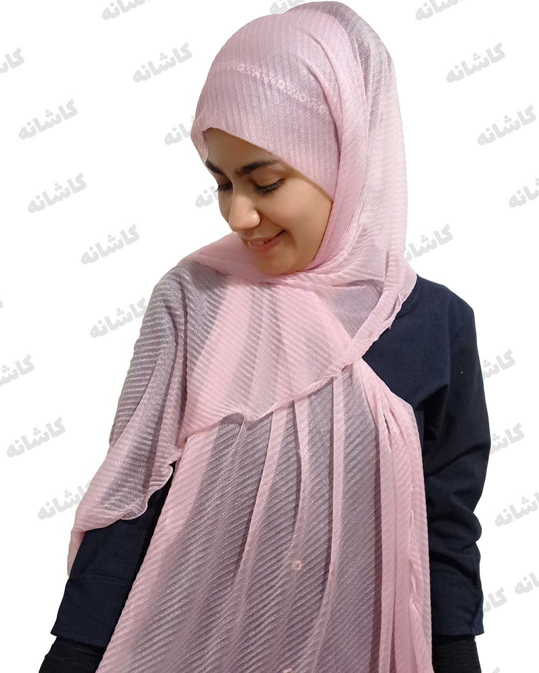 فروشگاه شال و روسری کاشانه | شال لمه صورتی