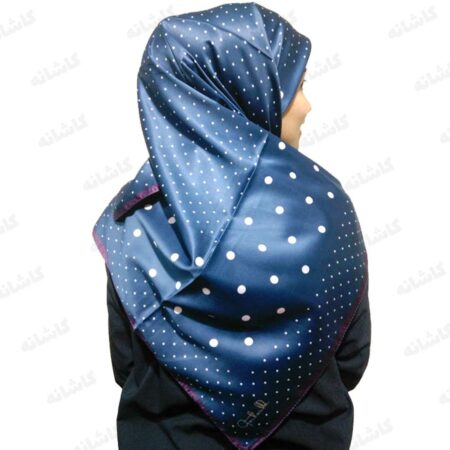 روسری ساتن ابریشم سرمه ای