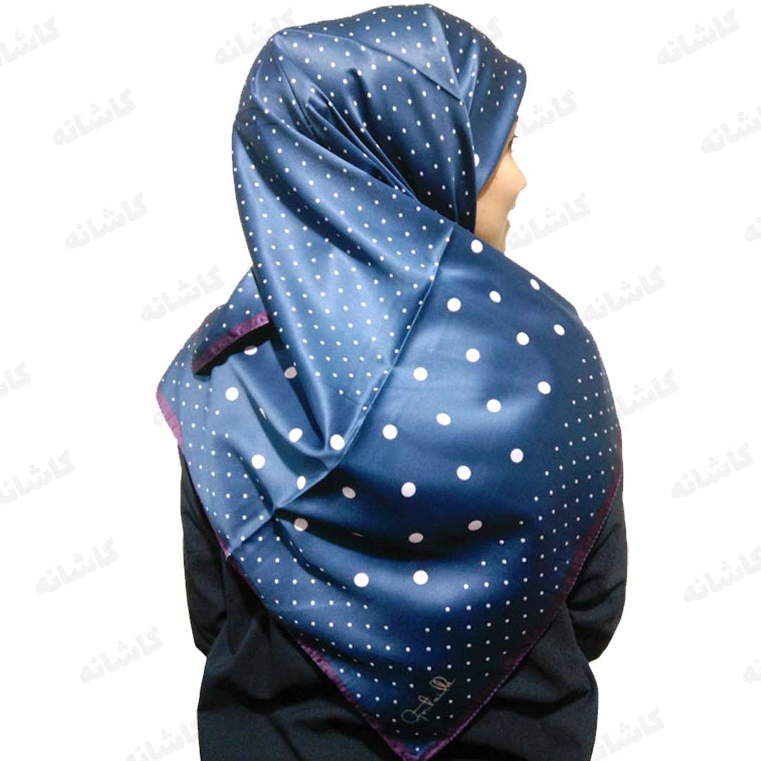فروشگاه شال و روسری کاشانه | روسری ساتن ابریشم سرمه ای