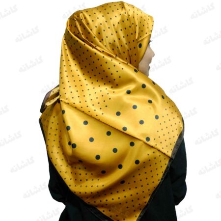 روسری ساتن ابریشم زرد