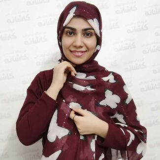 شال پروانه زرشکی