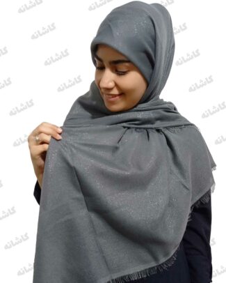 روسری لمه رنگی طوسی رنگ