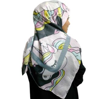 روسری فانتزی دخترانه طرح یونیکورن