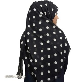 روسری توپ توپی مشکی سفید