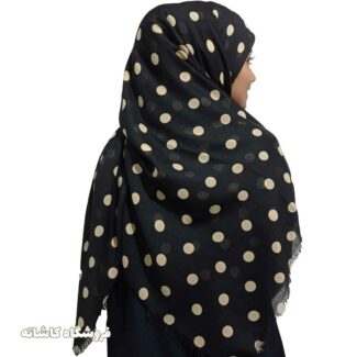 روسری توپ توپی مشکی کرم