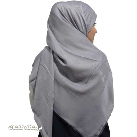 روسری طوسی ژاکارد