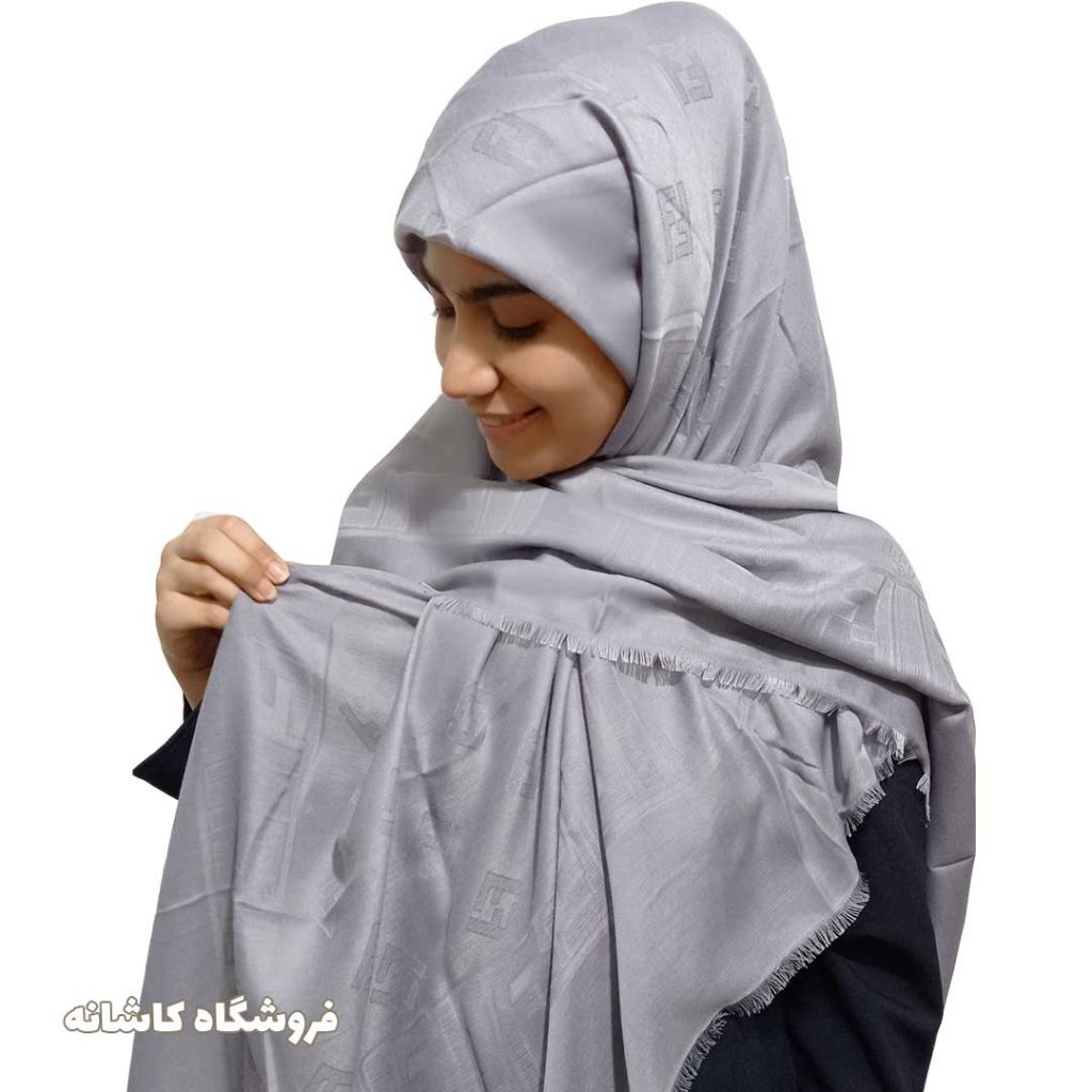 فروشگاه شال و روسری کاشانه | روسری ژاکارد طوسی شیک