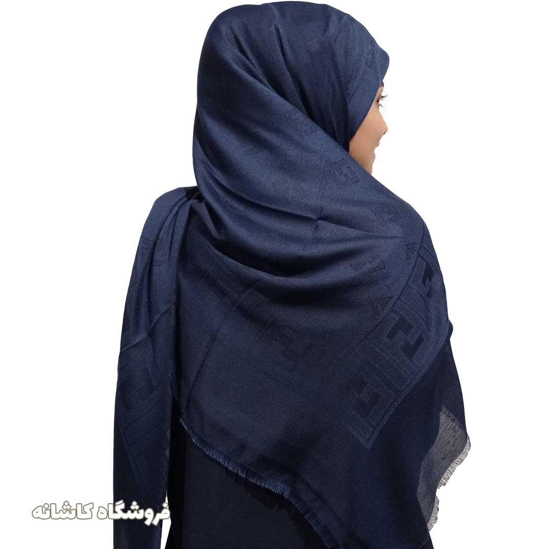 فروشگاه شال و روسری کاشانه | روسری ژاکارد سرمه ای