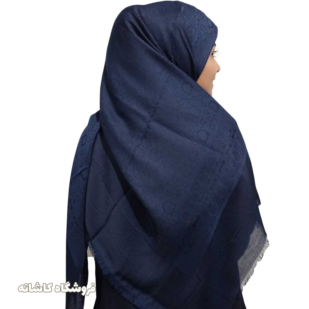 فروشگاه شال و روسری کاشانه | روسری ژاکارد سرمه ای