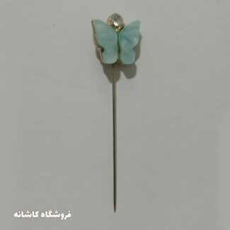 سوزن روسری طرح پروانه سبزآبی
