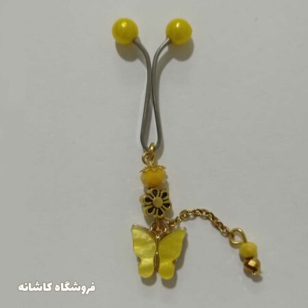 گیره روسری طرح پروانه زرد
