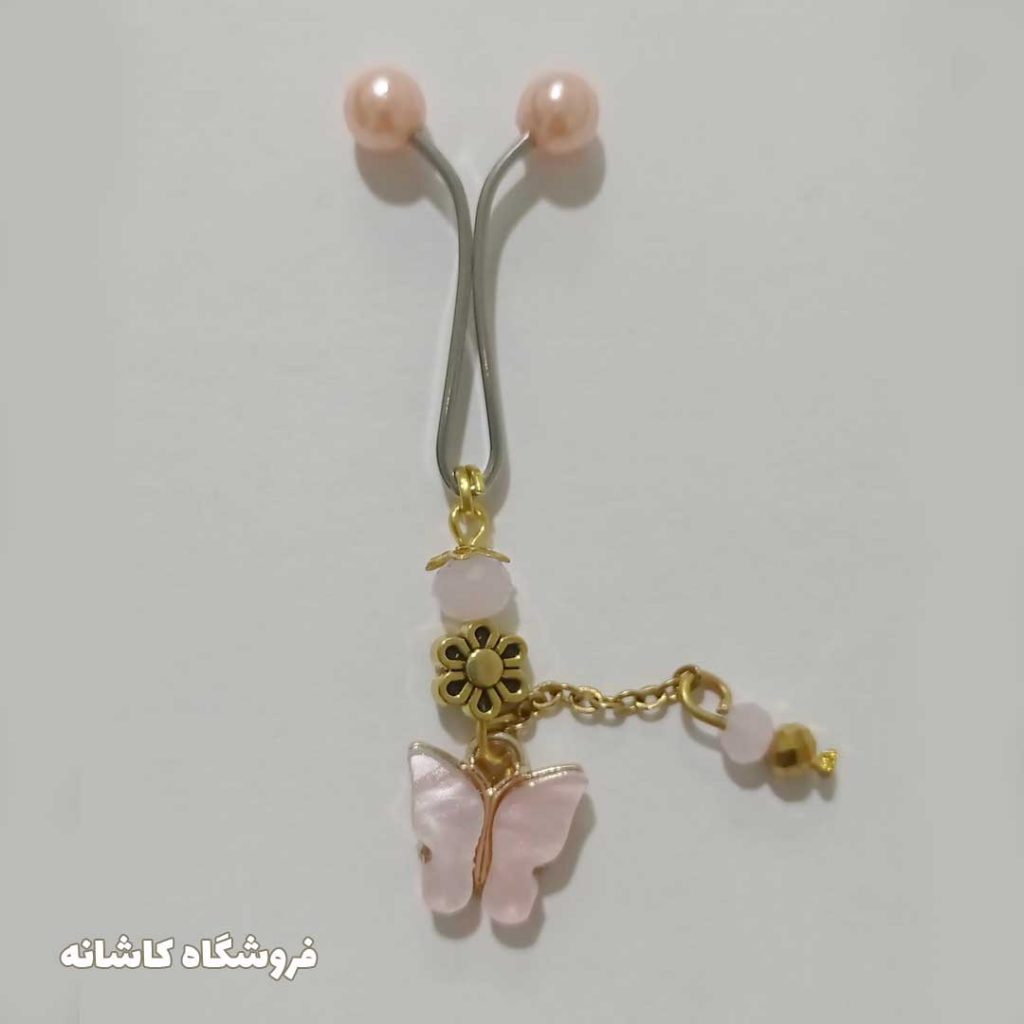 گیره روسری طرح پروانه صورتی