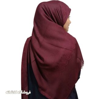 روسری زرشکی ژاکارد