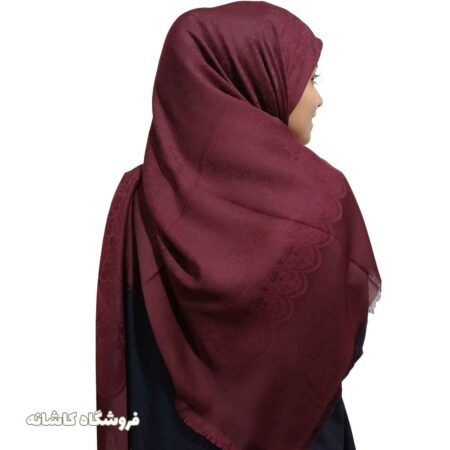 روسری زرشکی ژاکارد