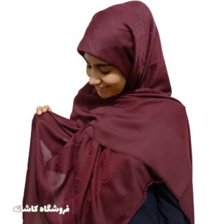 روسری ژاکارد زرشکی