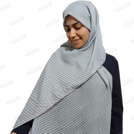 شال پلیسه طوسی