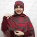 روسری نخی طرح دار قرمز