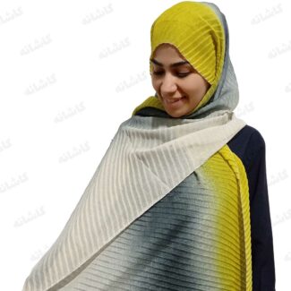 شال پلیسه طیفی زرد