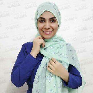 شال نخی سبز کمرنگ