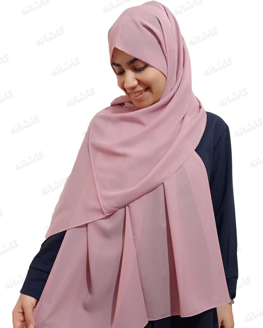 فروشگاه شال و روسری کاشانه | شال کرپ ساده صورتی