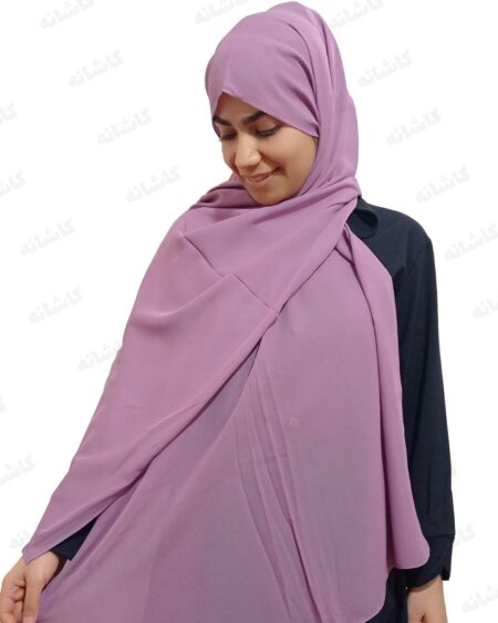 شال کرپ ساده یاسی