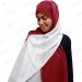 شال پلیسه دو رنگ زرشکی سفید