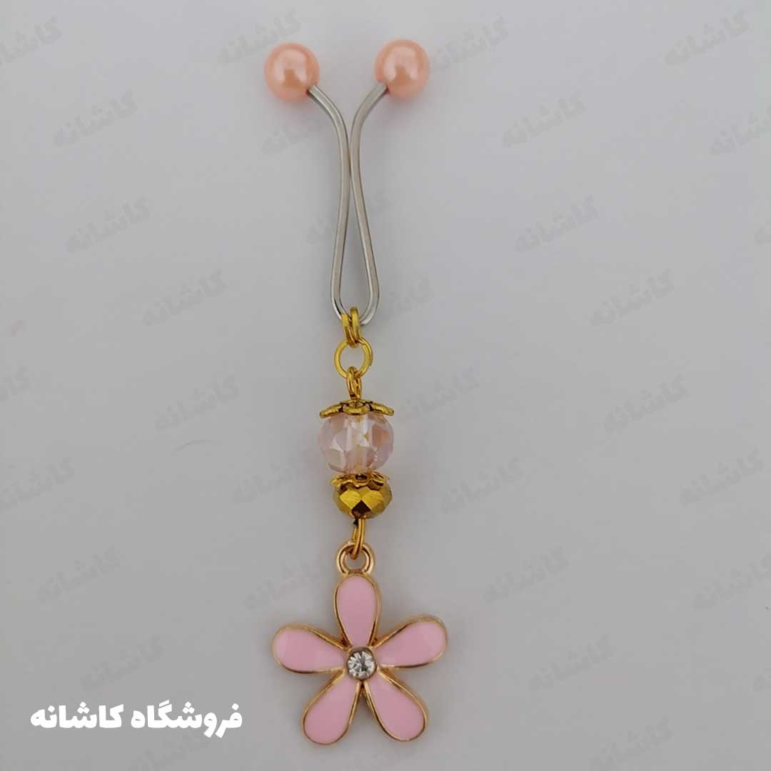 فروشگاه شال و روسری کاشانه | گیره روسری طرح گل صورتی