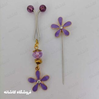 ست حجاب طرح گل آبی