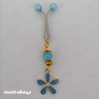 گیره روسری طرح گل آبی روشن