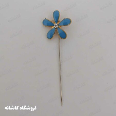سوزن روسری طرح گل آبی روشن