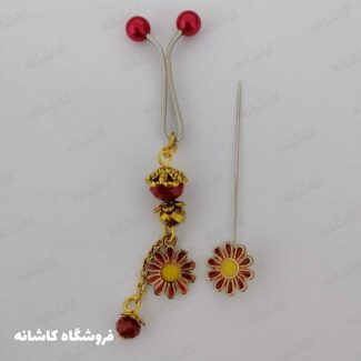 ست گیره حجاب قرمز زرشکی