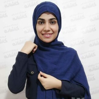 شال هنرمندی آبی لاجوردی