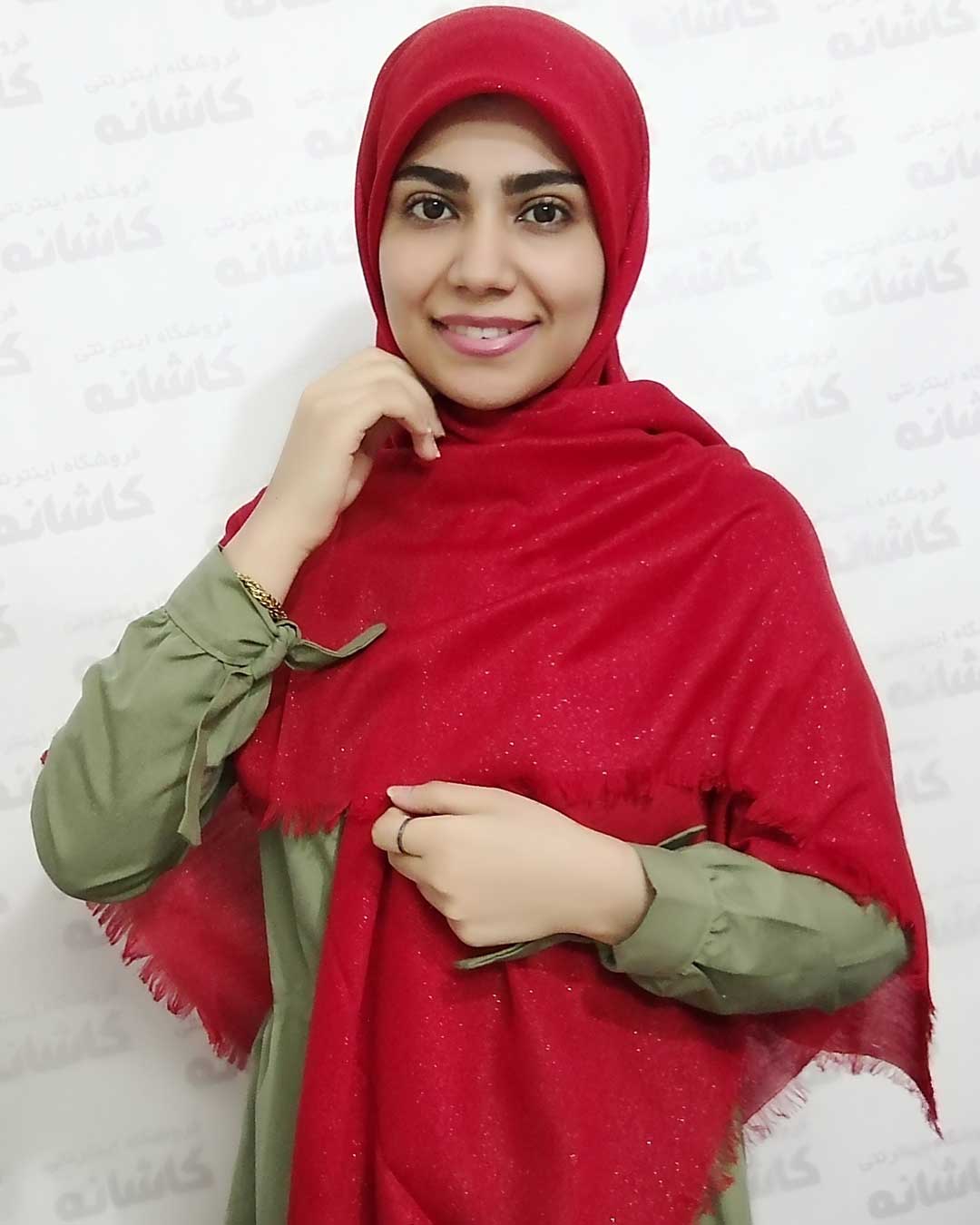 فروشگاه شال و روسری کاشانه | روسری لمه رنگی قرمز