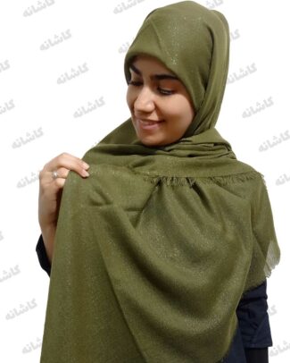 روسری لمه سبز زیتونی