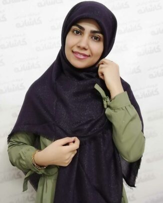 روسری لمه رنگی بادمجانی